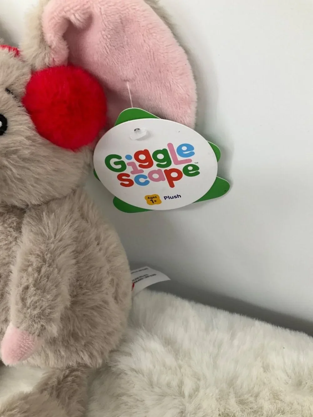 Gigglescape Christmas Gray Mouse Plush Toy With Red Earmuffs 7